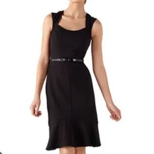 White House Black‎ Market 4 Black Belted Dress
